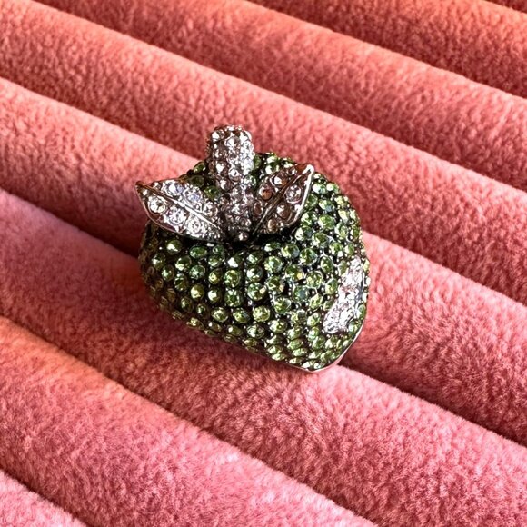 Park Lane Jewelry Jewelry - Park Lane Jewelry Applelicious Retired Green & White Crystal Apple Ring Size 7